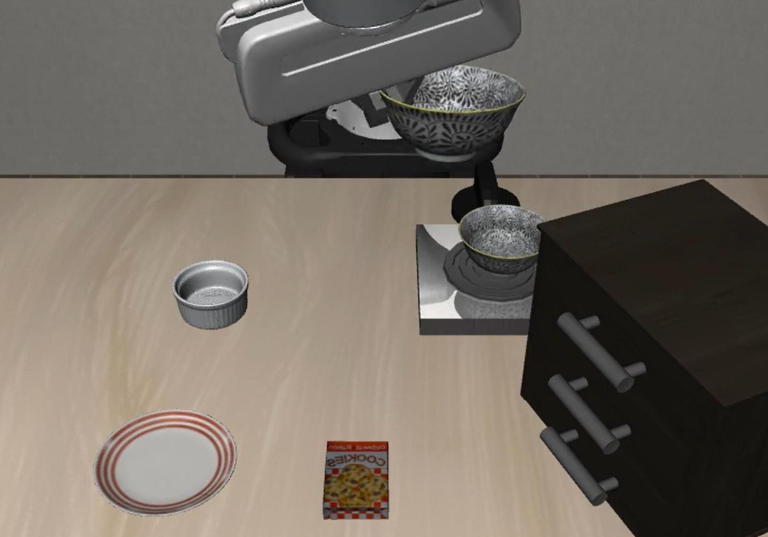 Bowl held above the plate