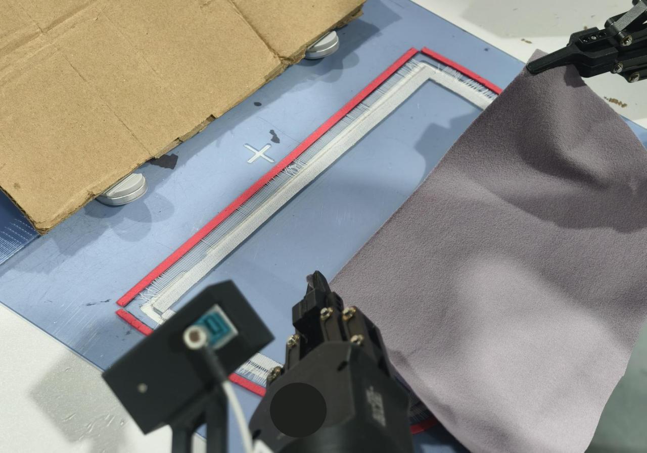 Cloth moved over the frame